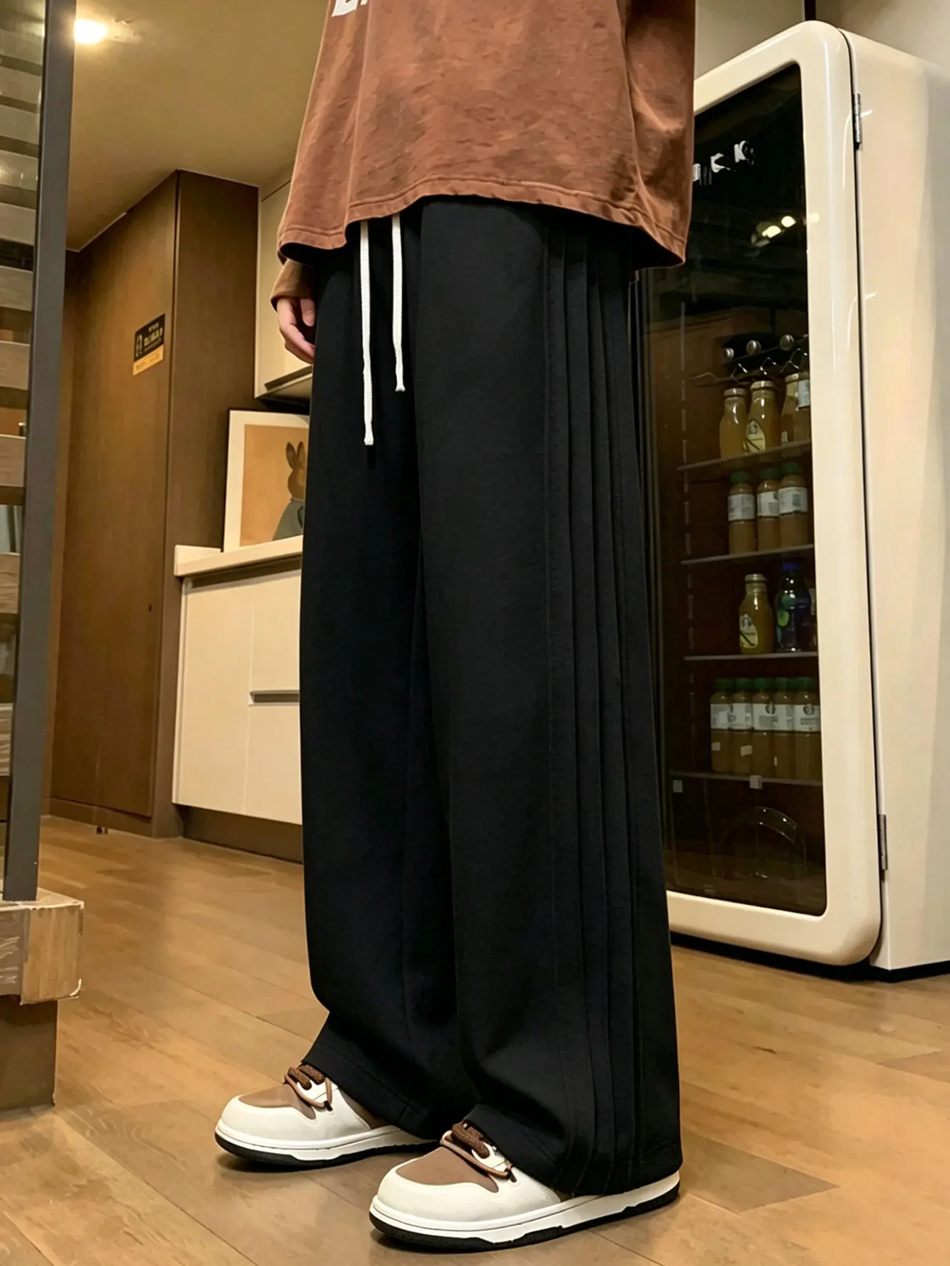 Herren-Freizeithosen, Locker Geschnittenes Design mit Weitem Bein, Elastischer Bund, Bequem für den Alltag, Modische Herrenbekleidung, Trendig und Stilvoll – Detail 21