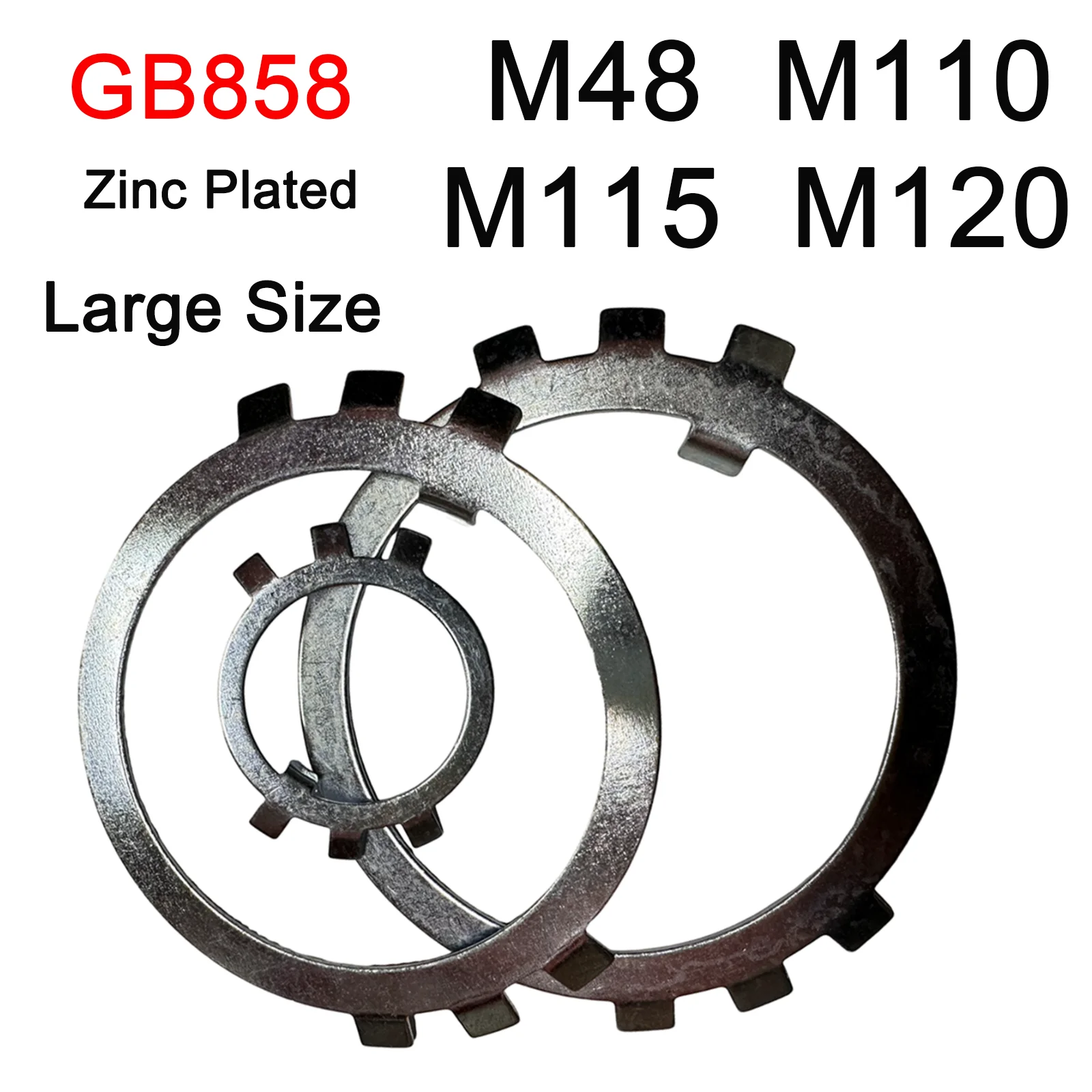 Galvanized Carbon Steel Round Nut Lock Washer GB858 Fixed Lock Washer M48 M110 M115 M120 Fixed Stop Washer For Slotted Round Nut