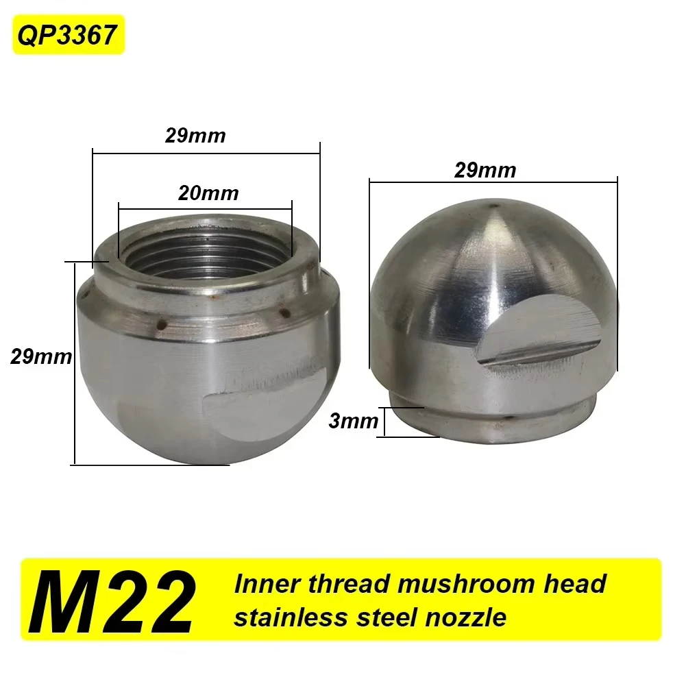 Clear the nozzle 1/2 M22 3/8 High-pressure Mine Nozzle Dredging Pipeline Dredging And Cleaning Front 1 Hole Back 6 Holes 40~50L