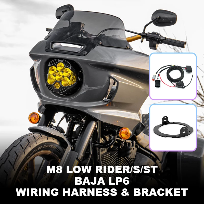 Жгут проводов и кронштейн фар Baja LP6 Soft Light для мотоциклов HD 18-UP Softail Low Rider S Low Rider ST Perfect