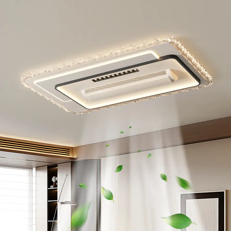 Bladeless Ceiling Fan Light with Speaker LED High Brightness Smart Living Room Chandelier Fan Lamp
