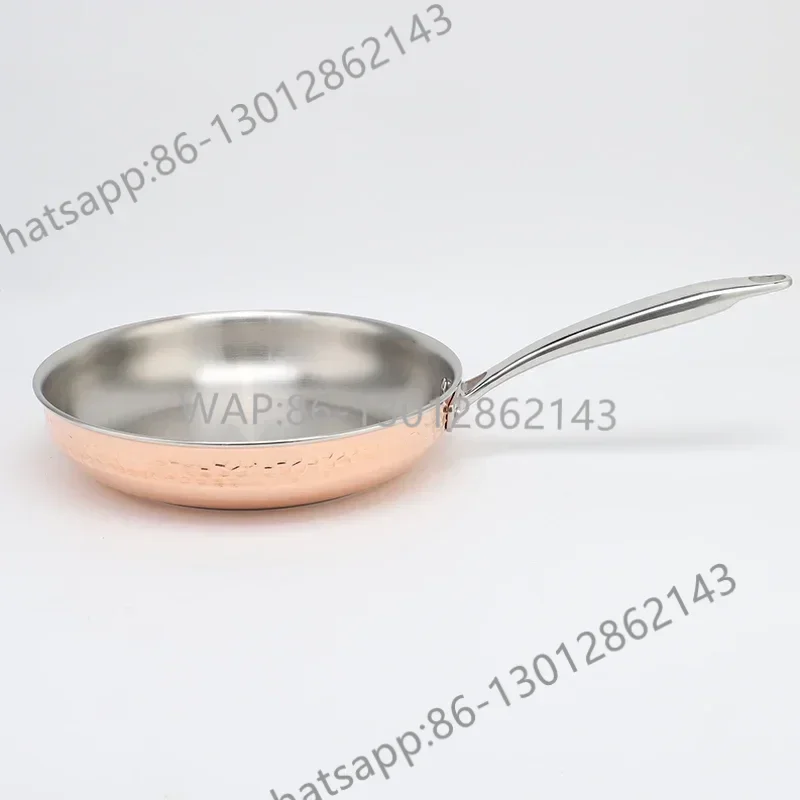 Set di 7 pentole e pentole martellate in rame e acciaio inossidabile a tre strati