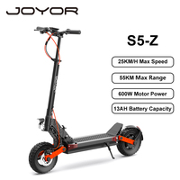 JOYOR S5-Z Foldable Adult Electric Scooter E-Scooter 25KM/H Electric Kick Scooter 600W Skateboards 48V 13Ah Kickboard Roadworthy