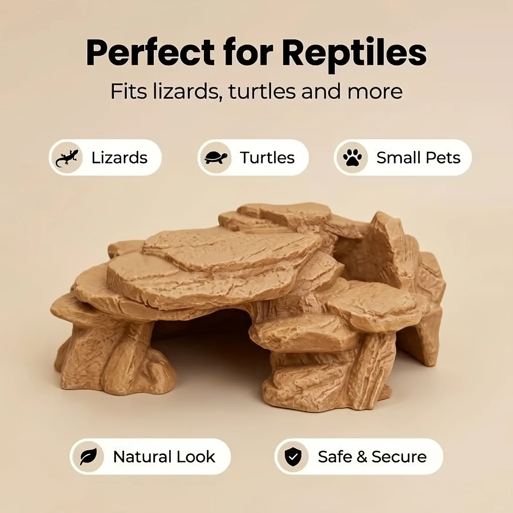 PLA Cave Aquarium Hidden Fish Tank Decoration with Sinking Pool Platform Turtle Shrimp Fish Hidden Rest Evacuation House view 4
