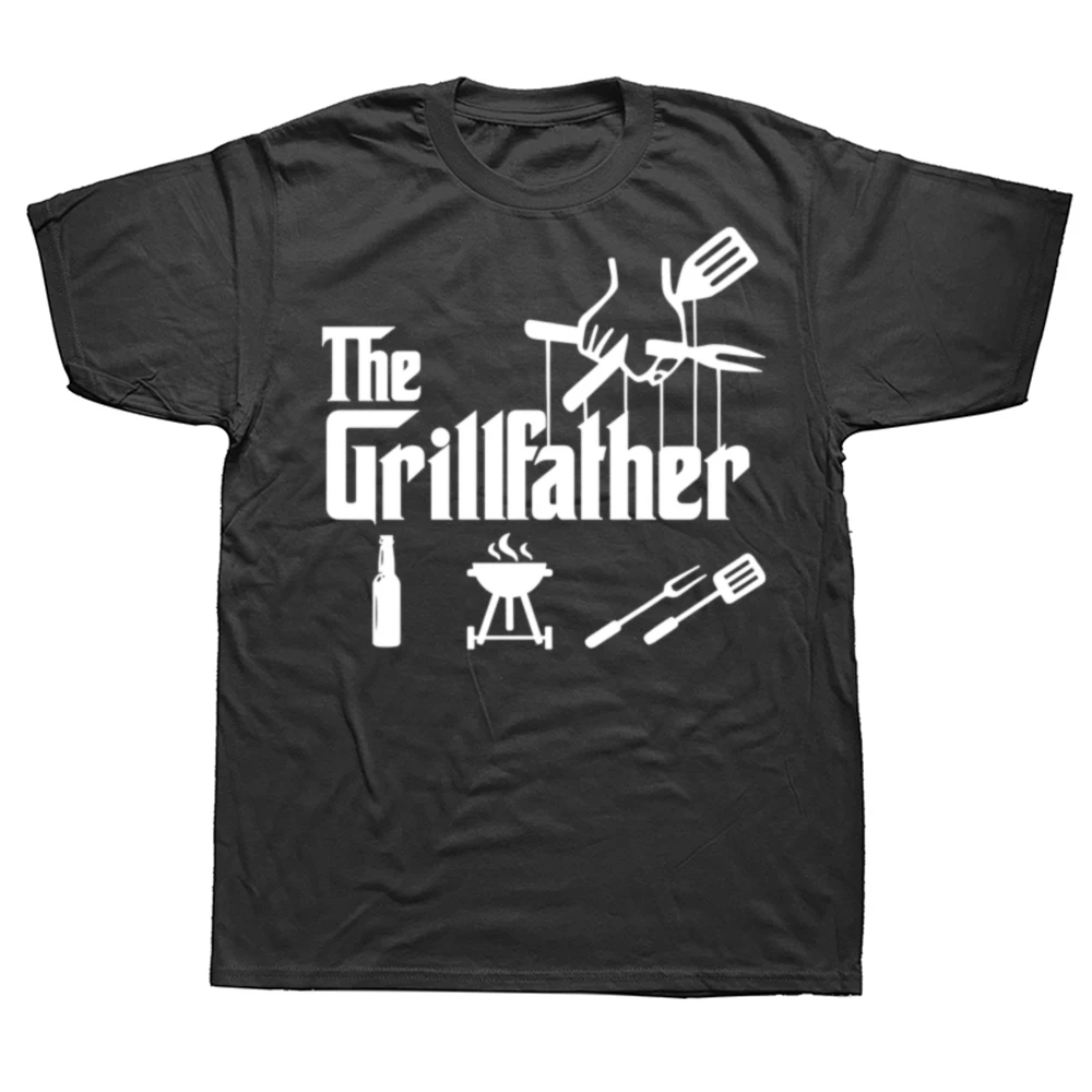 The Grillfather Funny T Shirt BBQ Meat Grill Cooking Joke Tee Gifts for Dad Grandpa Men Summer Style Streetwear T-shirt Men