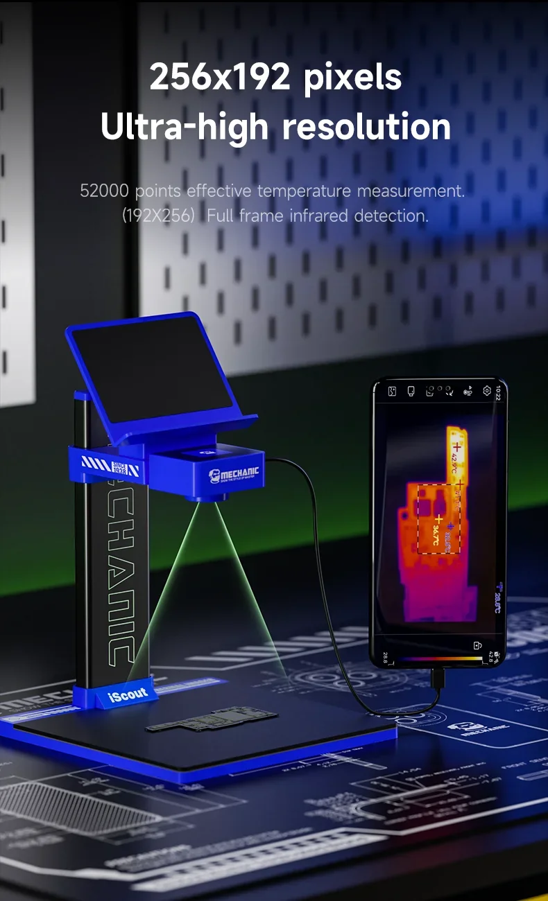 IScout 256*192 كاميرا التصوير الحراري للهاتف الخليوي اللوحة الأم استكشاف الأخطاء تشخيص الأشعة تحت الحمراء الكشف الحراري #4