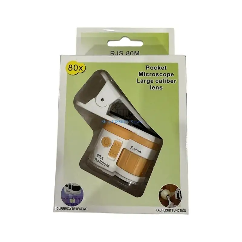 

896B Portable Phone Clip On Microscope Magnifier For Kids Explorers Light Weight ABS