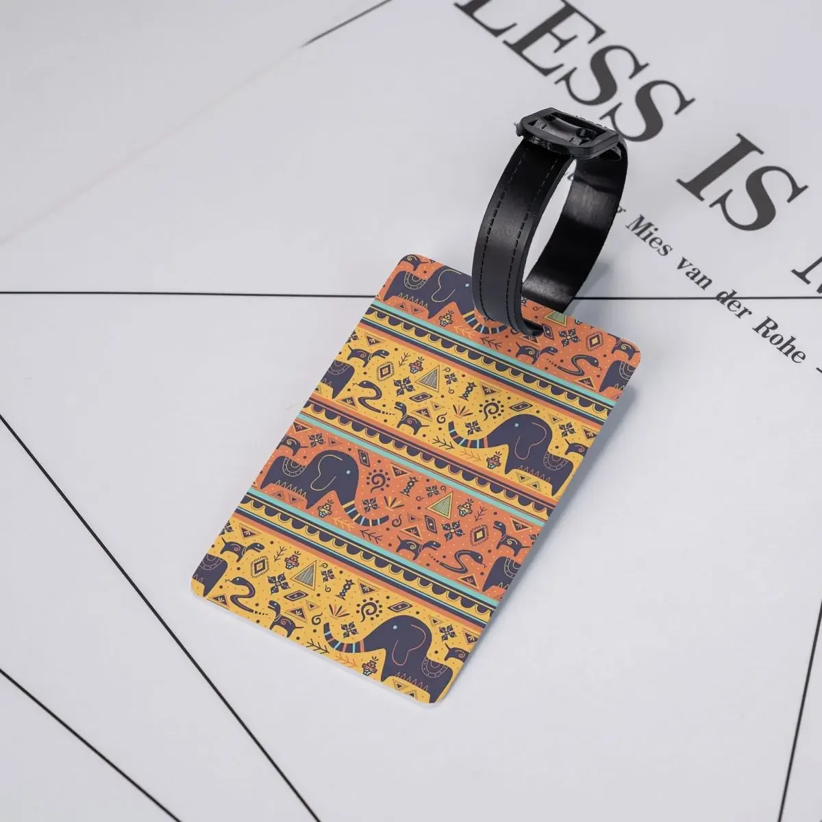 Elephant Cave Drawing Ethnic Style Of Animals Luggage Tags Suitcase Fashion Baggage Boarding Tag Label Holder ID Name Address