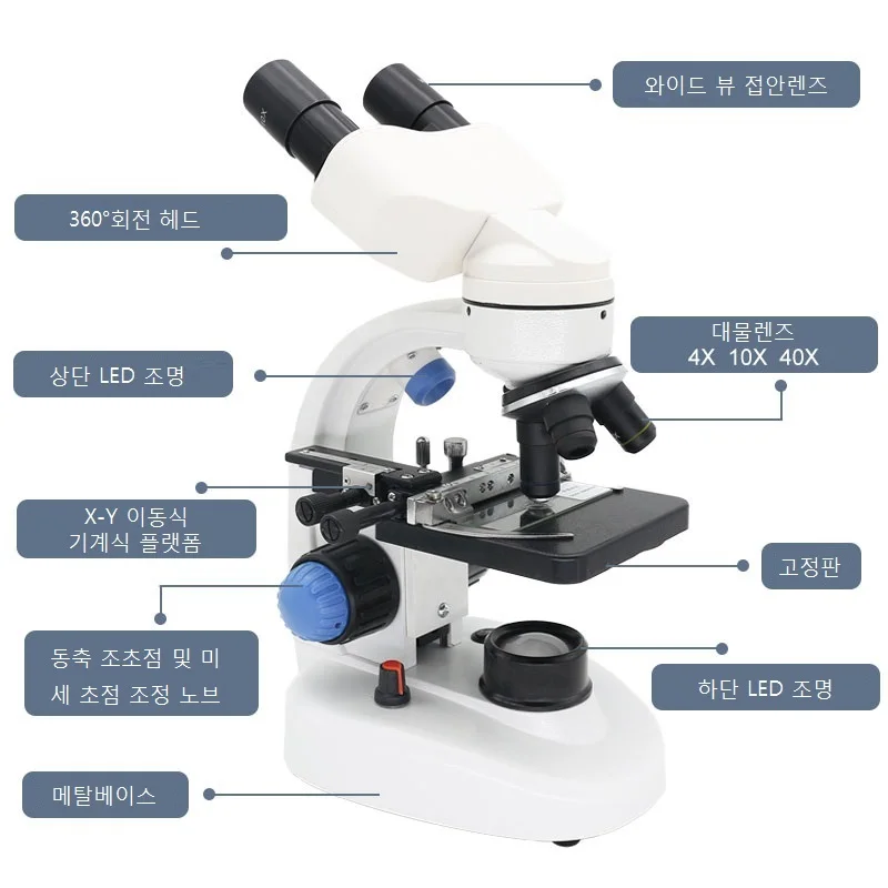 2000X Binocular Microscope LED Lighted Biological Microscope Educational Student Science Experiment with Smartphone Clip