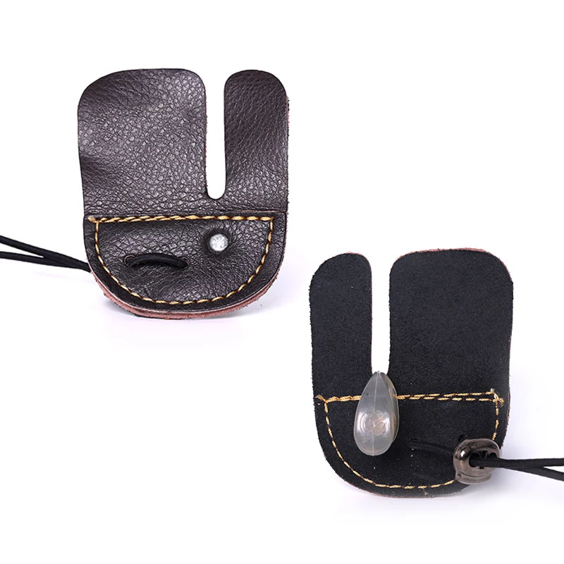 Archery Finger Guard Thick Cow Leather Bow Straight Finger Tab