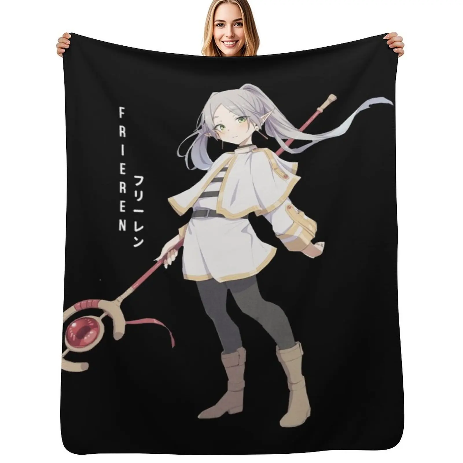 Frieren - Sousou no Frieren Throw Blanket Cozy Microfiber Throw Blanket for Home Bedroom