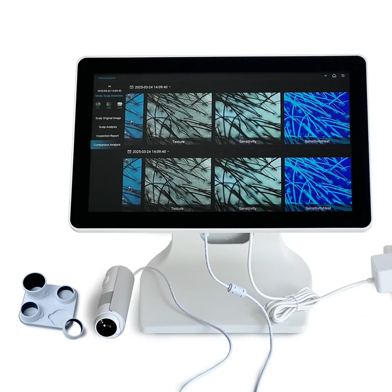 

UV Skin Analyzer Machine AI Trichoscope Triple-Spectrum Hair And Scalp Analyzer Scalp Detector Hair Follicles Microscope