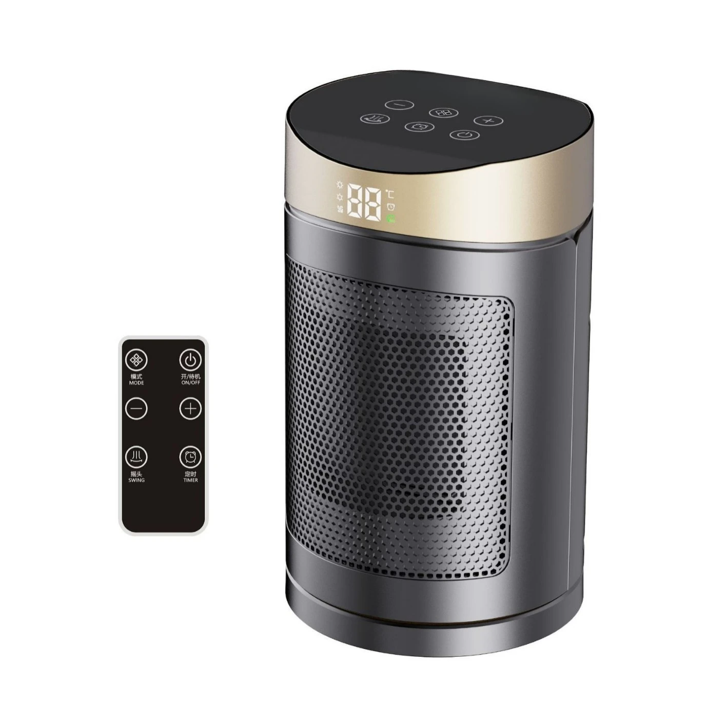 Portable Space Heater with Remote Touch Control Oscillating Standing Fan Heater