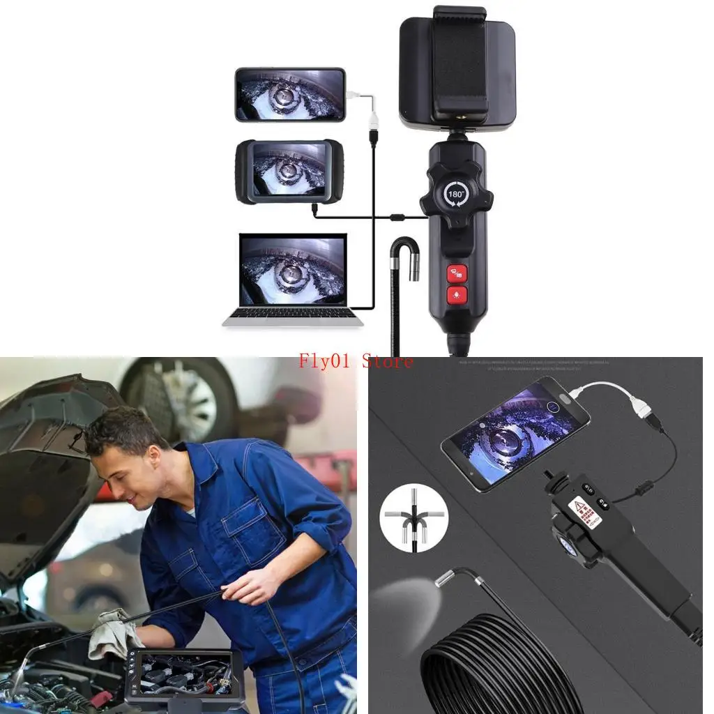 

Multi Functional Industrial Endoscope Automotive Inspection Snake Inspection 6 LED Lights 1 Million Pixels Cellphone