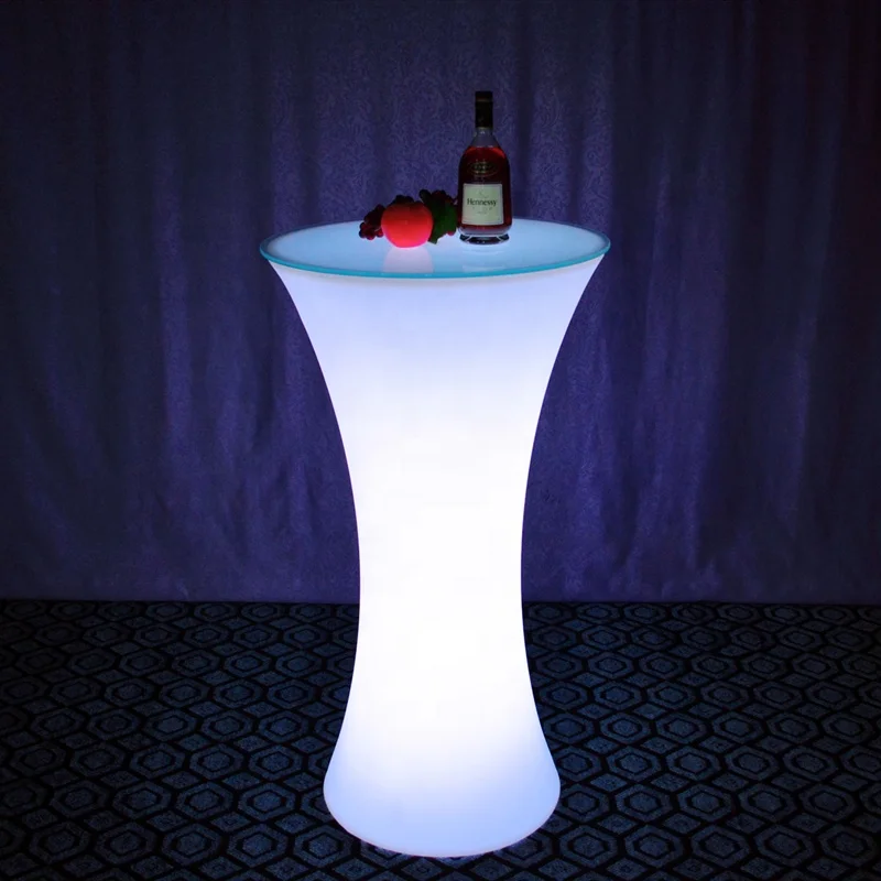 

Hot Sale High Table Portable Waterproof High Cocktail Tables for Events and Receptions Rechargeable Led Light up bar Table