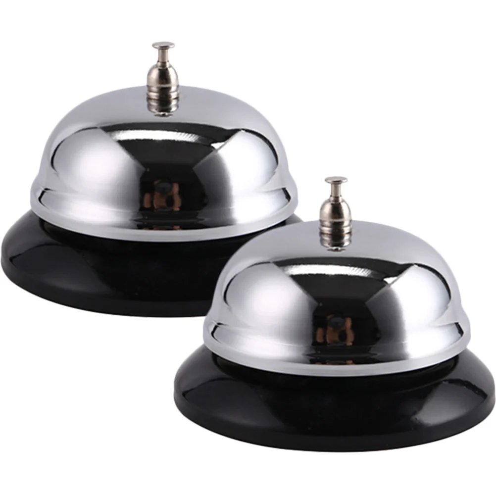 

2 Pcs Chuancai Bell Hotel Calling Vintage Dish Metal Table Restaurant Dinner Manual Service Bells Desktop