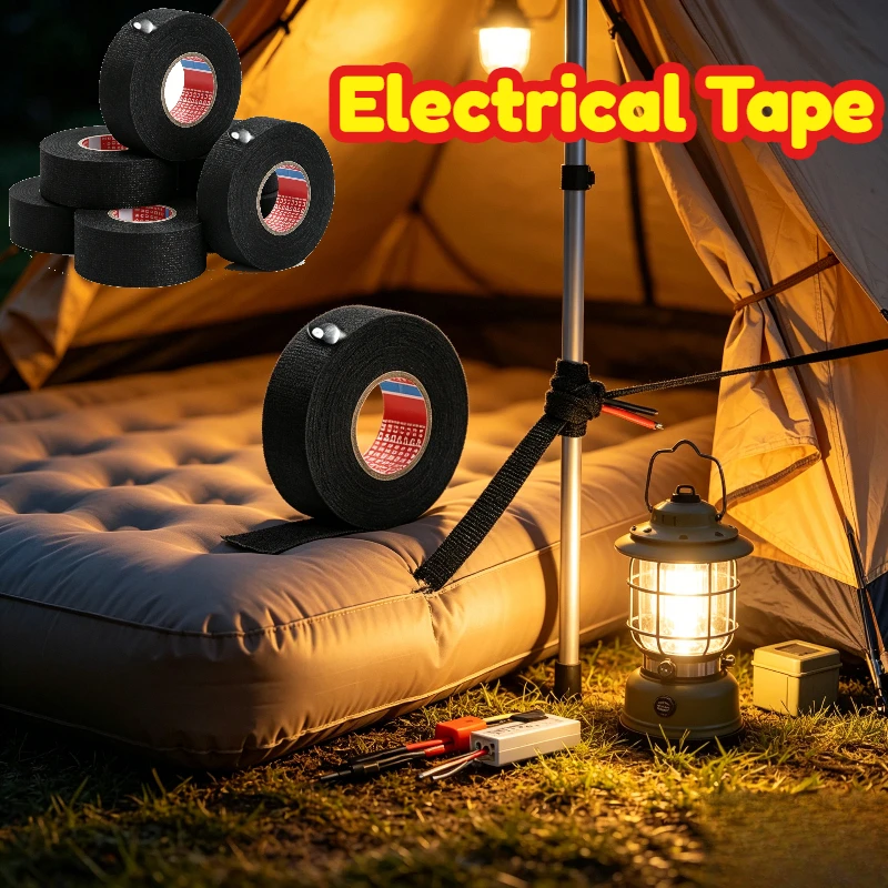 9/15/19/25/32MM Wear Resistant Fabric Tape Car Wiring Loom Protection Tape Heat Resistant  Automotive Electrical Cloth Tape