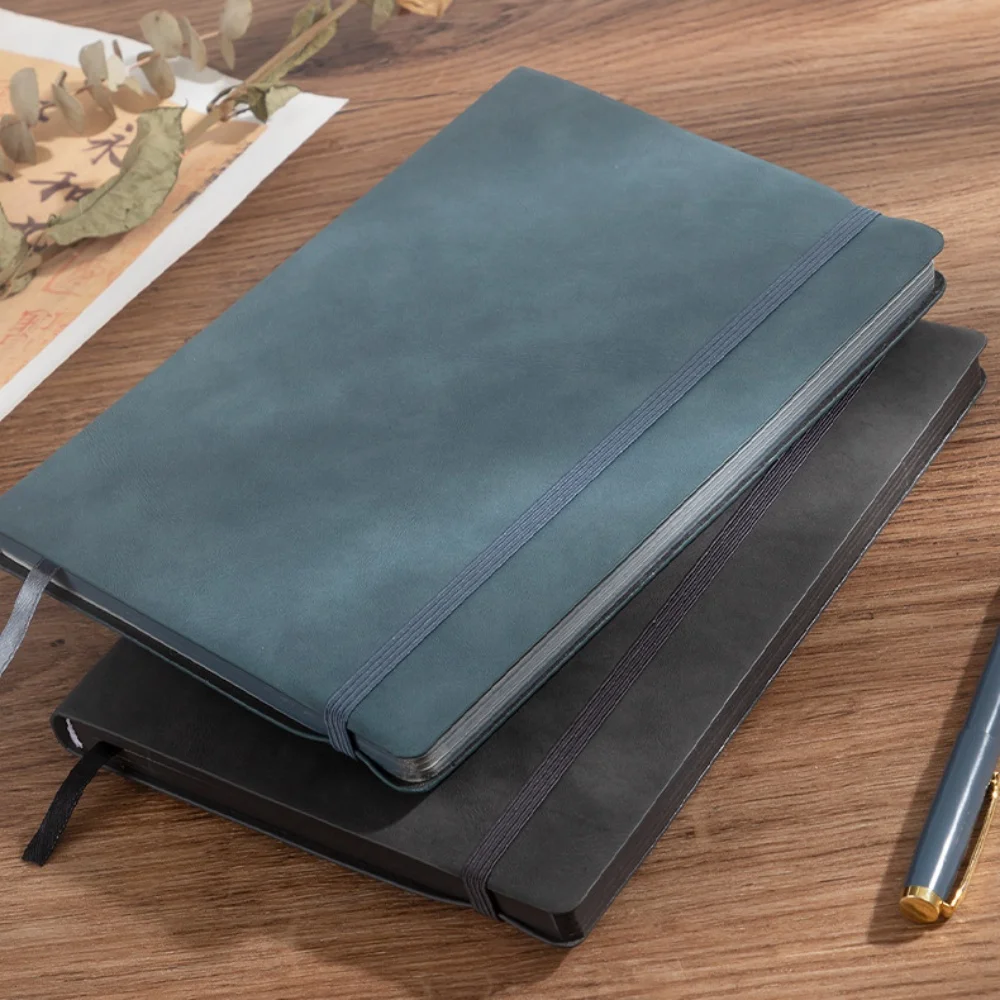 A5 Thicken Soft Leather Strap Notebook Business Office Notepad Waterproof Cover Student Diary High-Quality Paper Eye Protection