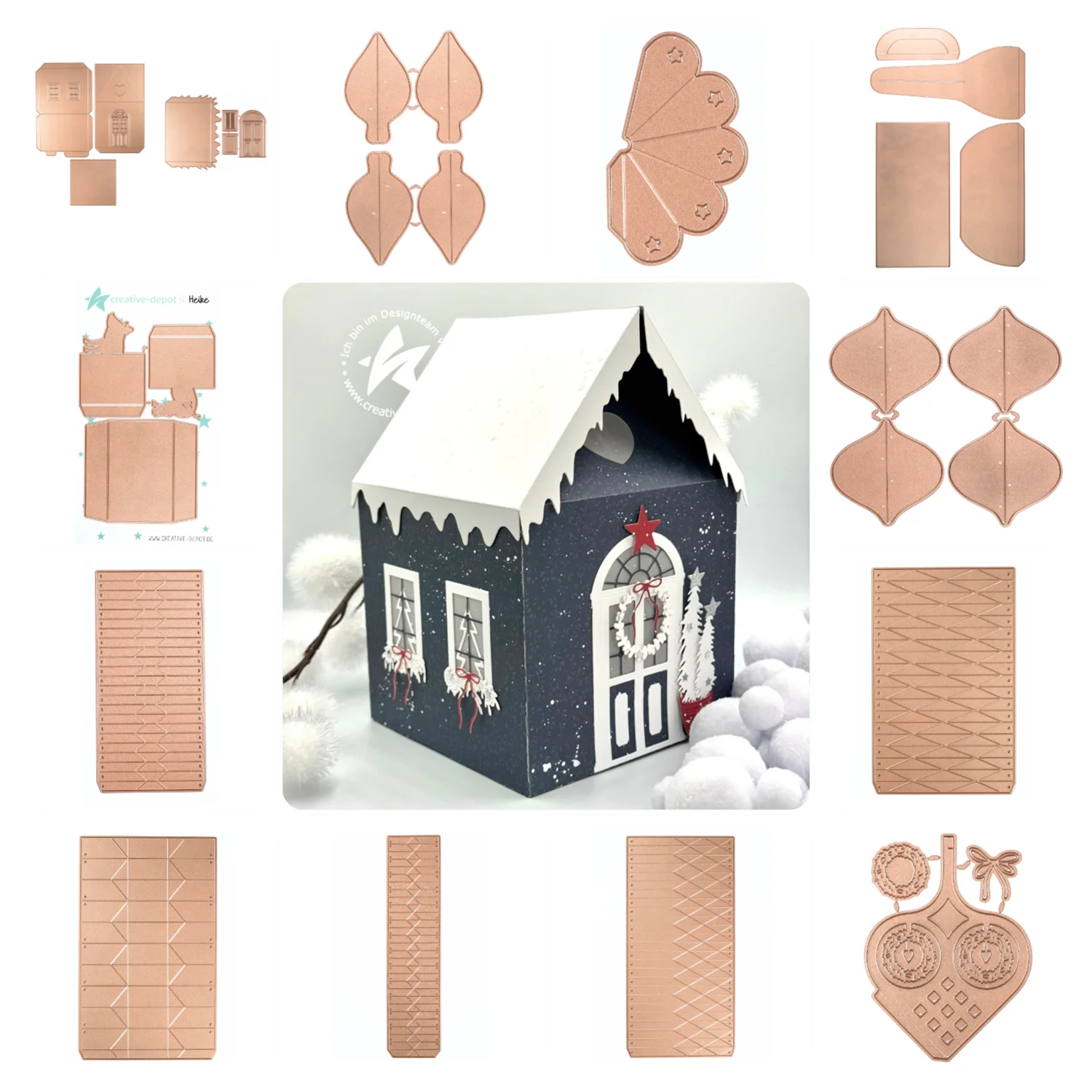 Coffee House Cake Box Scandinavian Pleated Drops Pleated Star Cutting Dies for New 2025 Chirstmas Scrapbooking Card Craft