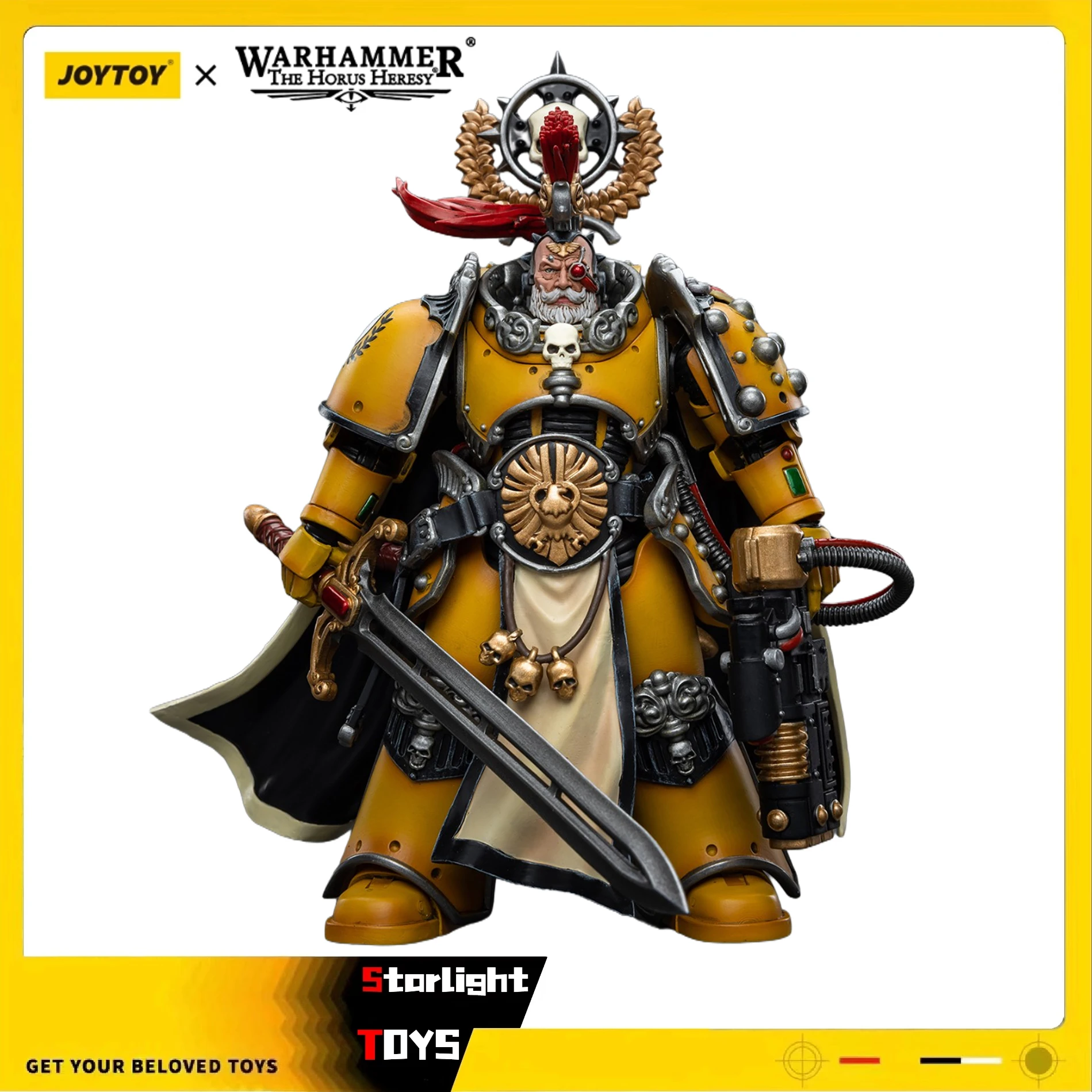 

JOYTOY 1/18 Action Figure Warhammer 40K Imperial Fists Legion Praetor with Power Sword Model Toy Gifts