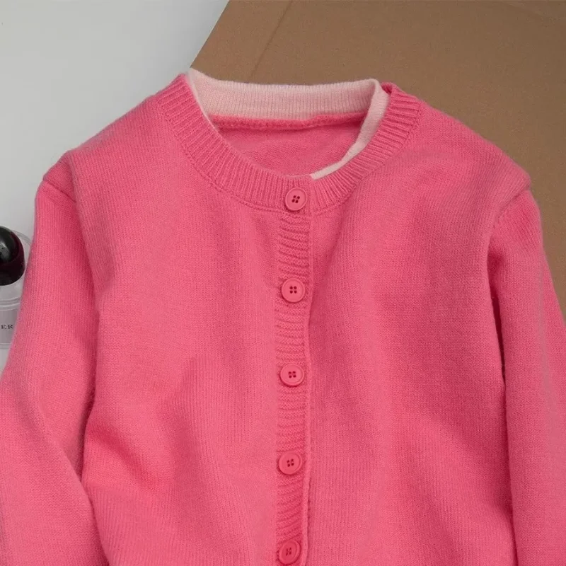 

Fashionable Design Fake Two-piece Knitted Cardigan Women's Gentle New Style Jacket