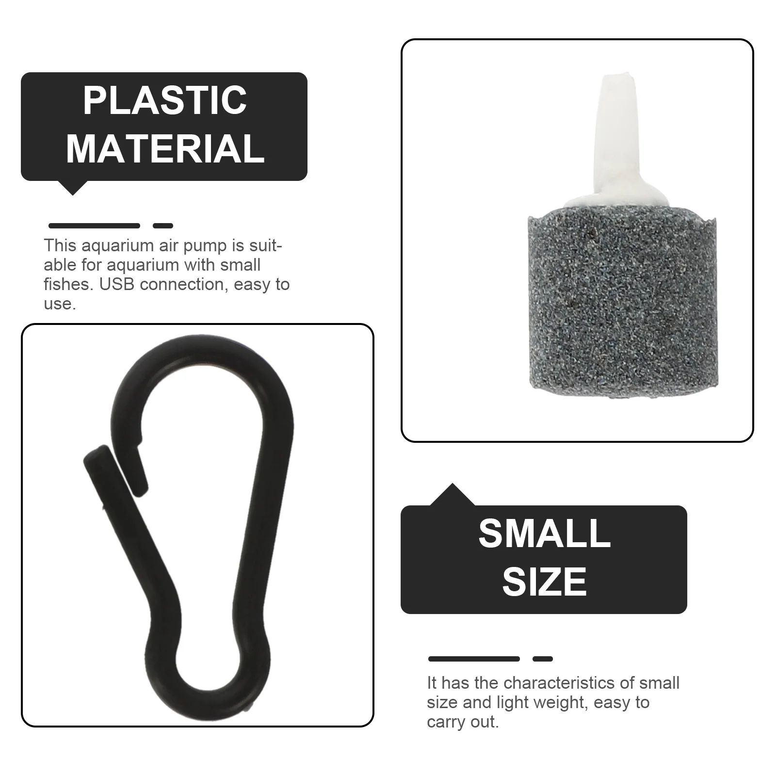 

2 set Small Aquarium Air Pump Usb Powered Fish Tank Oxygen Aerator For Home Use Plastic Aeration Device Silent Bubbler