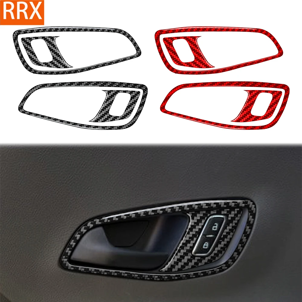 For Ford Transit 350 2024-2025 Real Carbon Fiber Stickers Door Lock Switch Handle Panel Car Accessories Interior decorative