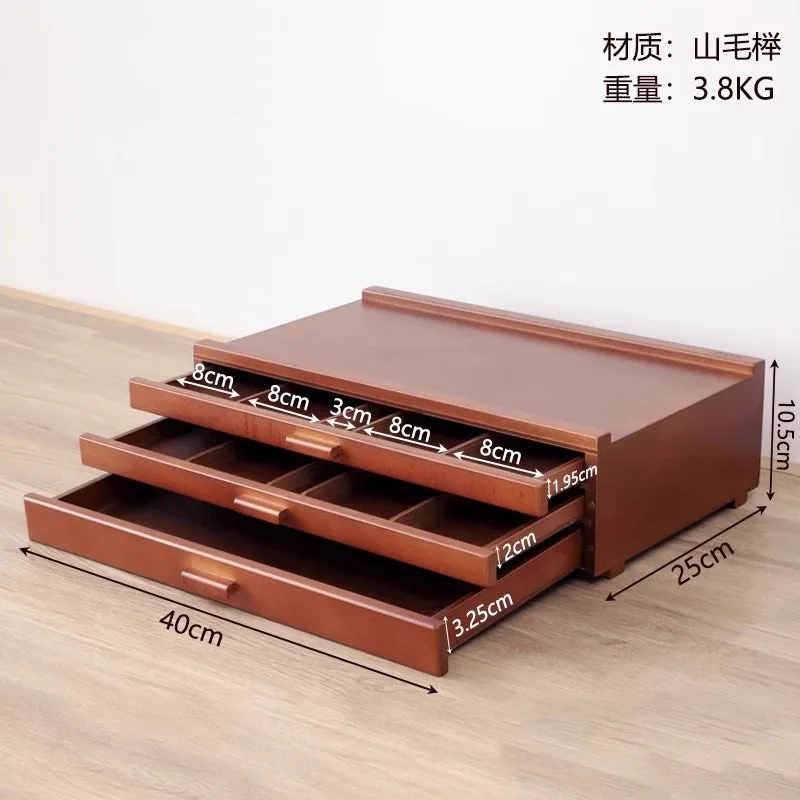 Professional walnut color, retro desktop, six layers of storage