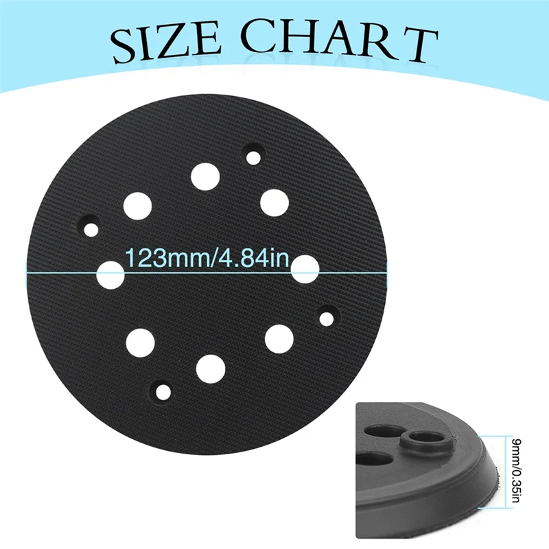 A58Z 2PC Nylon Sticker Sanding Discs 125Mm With Hook And Loop 8 Holes And 4 Eye Sanding Plate Compatible For ,With Screw