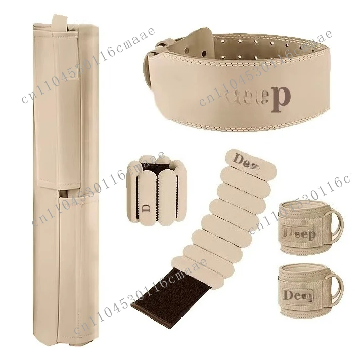 

Custom Logo Gym Fitness Weightlifting Protection Shoulder Foam Hip Thrusts Squat Cushion Barbell Pad Set With PU Ankle Strap