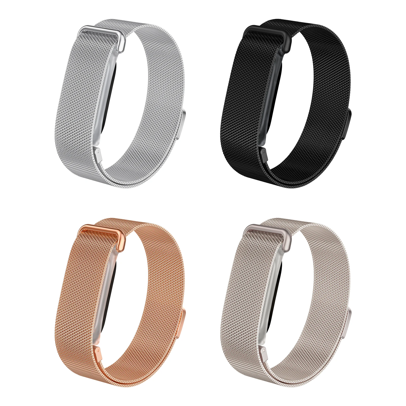 For Google Fitbit Air Milan Stainless Steel Strap Wear Resist Replacement Bracelet Smartwatch for Outdoor Travel Commute
