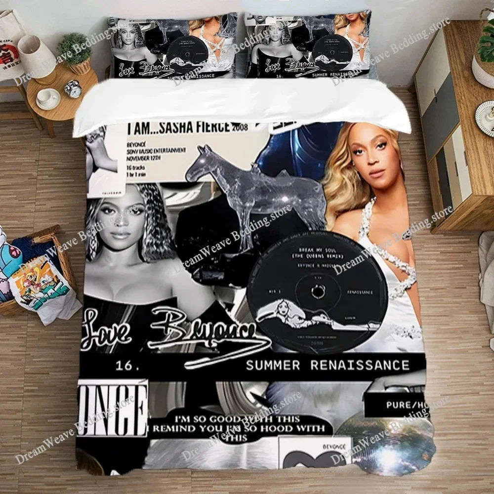 Queen Bed Comforter Sets Quilt Cover Duvet Cover Set Single Double Large Size Art Fashion B-Beyonces Pillowcase Bedding Linen963 5