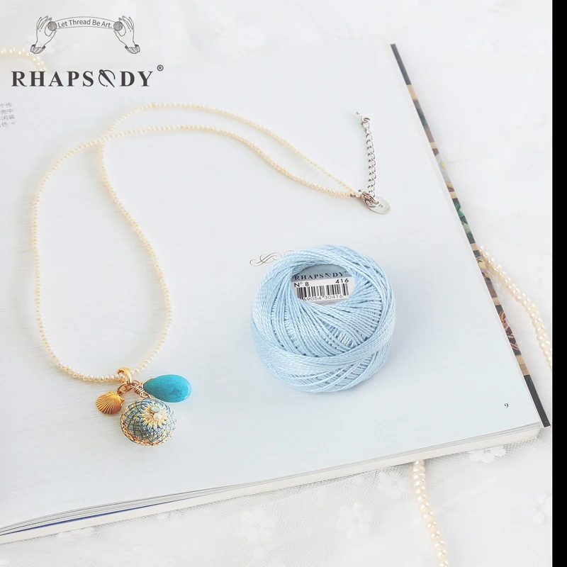 Rhapsody Größe 8, Häkelfaden, doppelt merzerisiert, lange Stapel, ägyptische Baumwolle, Perle, 12 verschiedene Farben, Set 43 Yards, 5 Gramm Kugel – Detail 14