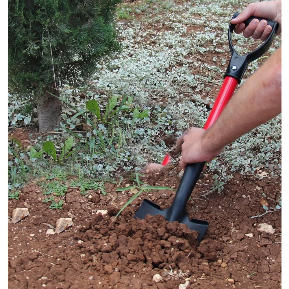 مجرفة مدمجة مستديرة الشكل مع مقبض على شكل حرف D، أداة حفر من الألياف الزجاجية مقاس 20 بوصة لصندوق التخييم في الحديقة