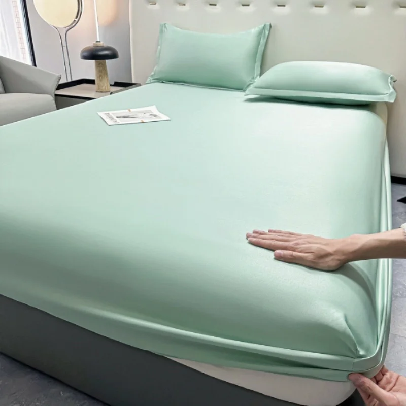 

Fitted Sheet Set Summer Eucalyptus Lyocell Bamboo Fiber Mattress Cover+Pillowcase Cooling Bed Set for Home Hotel 3pcs/set King
