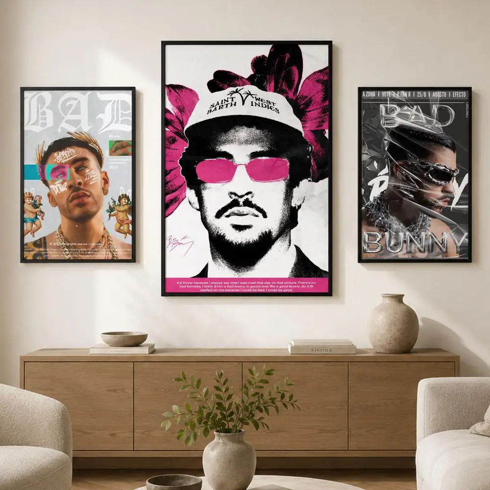 Bad Bunny Album Poster Waterproof PP paper Self-Adhesive High-Definition Decorative Art Suitable for Living Bedrooms Gifting