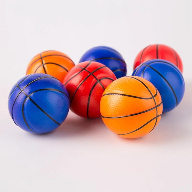 12Pcs Colorful Hand Basketball Decompression Ball Toy Exercise Soft Elastic Stress Reliever Ball Kid Small Ball Toy Massage Toy