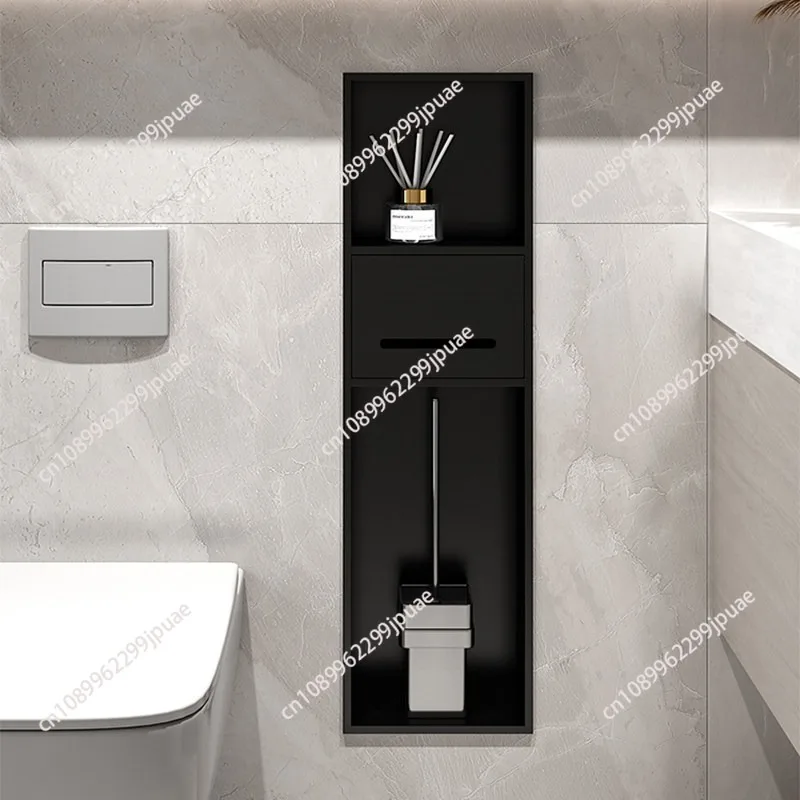 Toilet trash can 304 stainless steel embedded concealed tissue holder