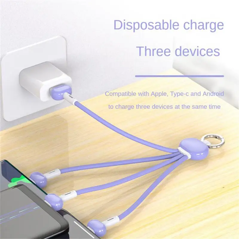 كابل شحن سلسلة مفاتيح من RYRA واحد إلى ثلاثة كابل شحن 3A كابل شحن سريع USB Micro TypeC IOS لكابل IPhone وAndroid #2