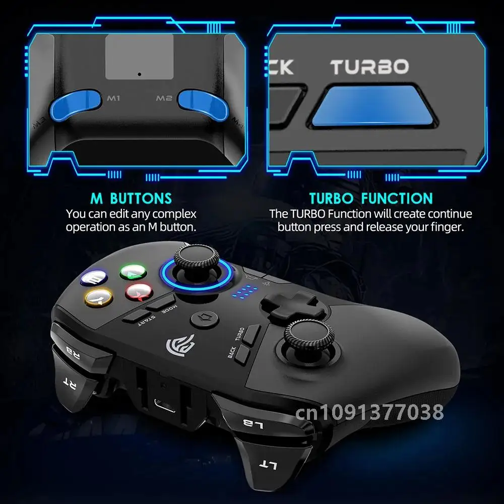 EasySMX 9110 Wireless Gamepad, 2.4G PC Controller with Customized Buttons Joystick for PC Windows, PS3, Android Smart TV