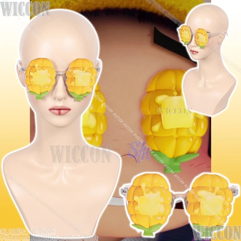 

Huntrx Zoey Cosplay Anime Kpop Demon Kawaii Cartoon Corn Pattern Popcorn Prop Glasses Halloween Party Gift Comic Con Roleplay