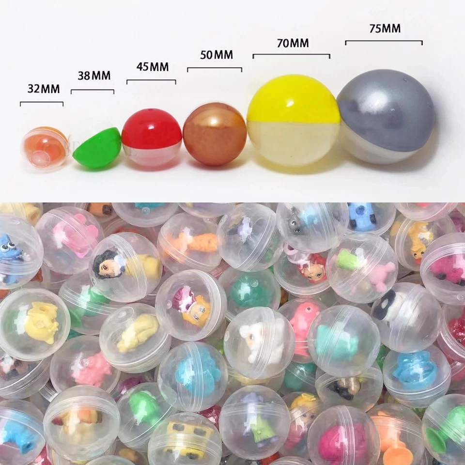 32MM Transparent Plastic Surprise Ball Capsules Toy Blind Box Figure Toys For Vending Machine Eggshell Empty Doll Ball Kids Gift