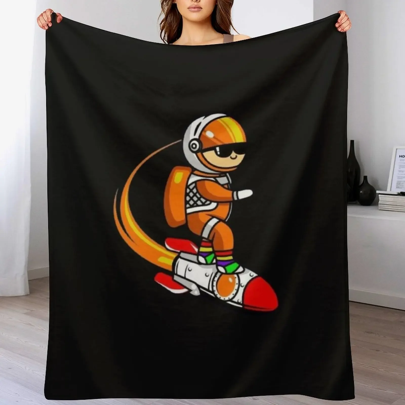 Socksfor1 Spaceman Gamer Throw Blanket Luxury Thin For Sofa Thin Blankets