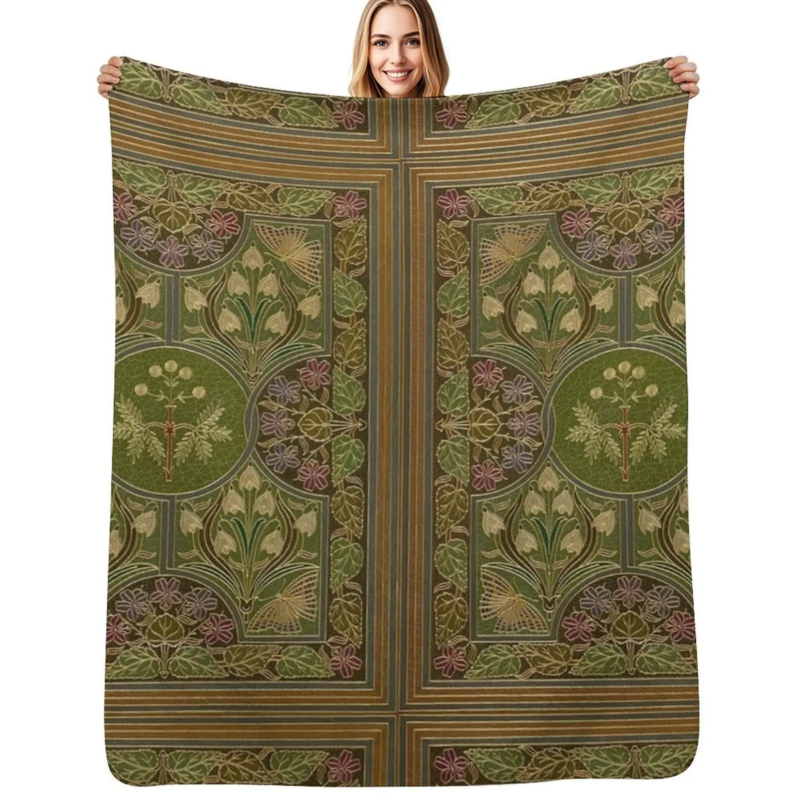 Stunning Art Nouveau Pattern! Throw Blanket Soft Big Nap Camping heavy to sleep Decoratives halloween Blankets