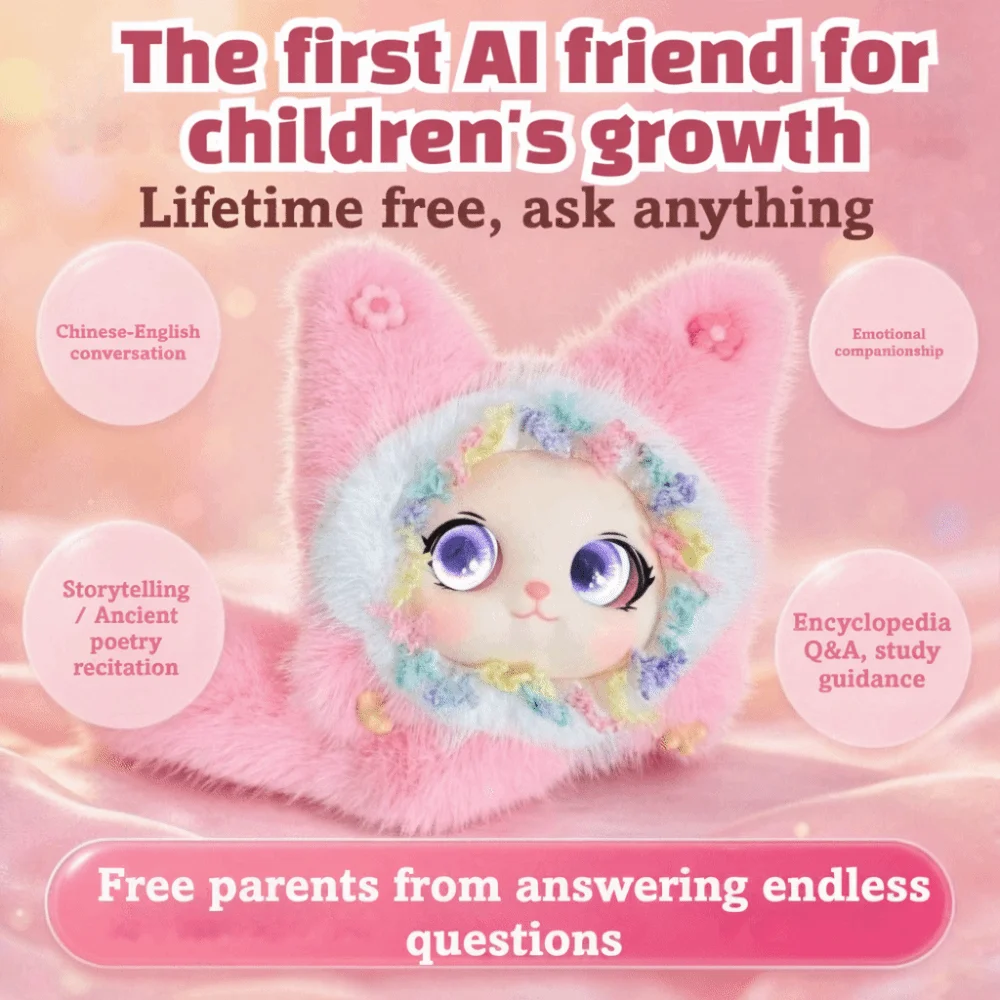 AI Continuous Dialogue AI Cat Plush Winking Interaction Personal Companion AI Cat Spirit Pendant