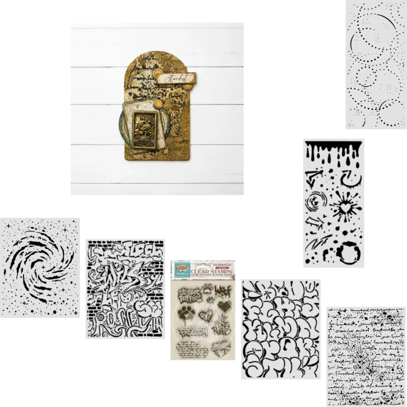 Furry Friends Graffiti Handwriting Metal Cutting Stencil Scrapbook Diary Decoration Stencil Embossing Template DIY Greeting Card