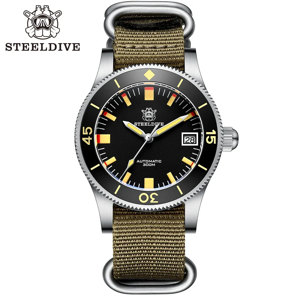 SD1952T STEELDIVE 41MM Stainless Steel 300M Waterproof Ceramic Bezel AR Sapphire Crystal Super Luminous Mechanica Menl Watch