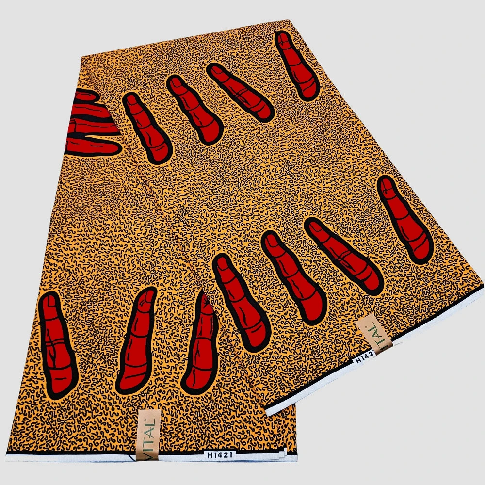 Nigeria ABC Echtes Wachs Afrikanischer Lendenschurz, 100% Baumwolle Echter Wachs-Bedruckter Stoff, Traditioneller Afrikanischer Kleidungsstil – Detail 1