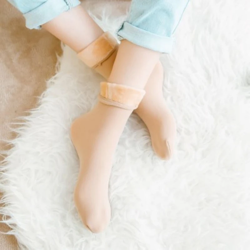 5 Pairs Women Winter Socks Keep Warm Soft Casual Snow Thicken Thermal Solid Color Sleep Home Floor Boots Male Middle Tube Sock