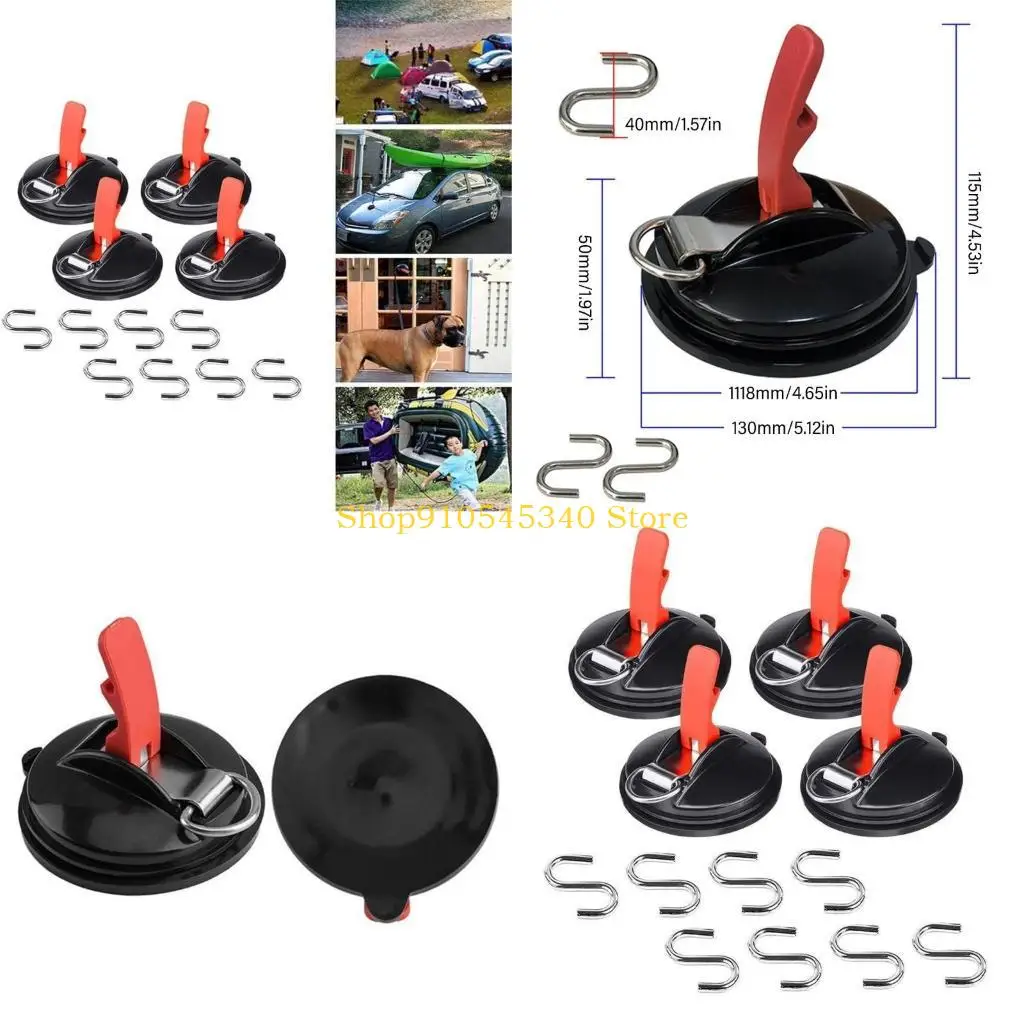 

U2JA Heavy Duty Suction Cup Hooks Multifunctional Suitable for Camping Gear Fixation Caravanning High Load Caravans Equipment